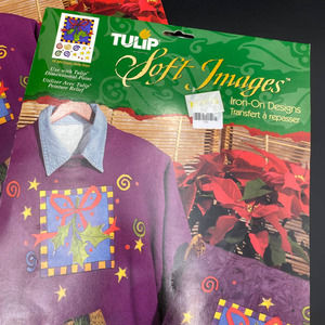 Tacky Christmas Sweatshirt Transfers Set of 4 - Vintage Puff Paint Sweatshirt